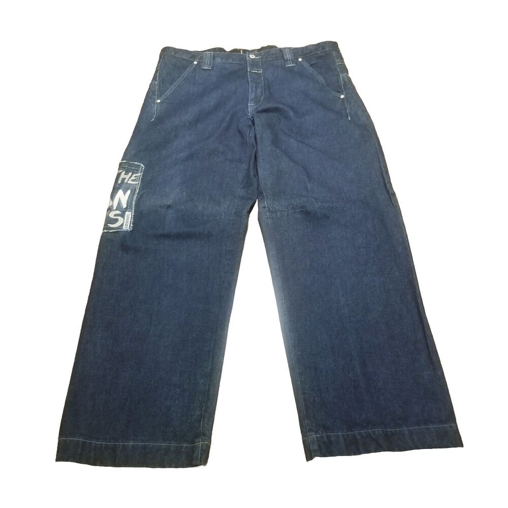 Marithe Francois Girbaud Jeans Men's 38 Vintage Denim Cargo Embroidery (40X32)